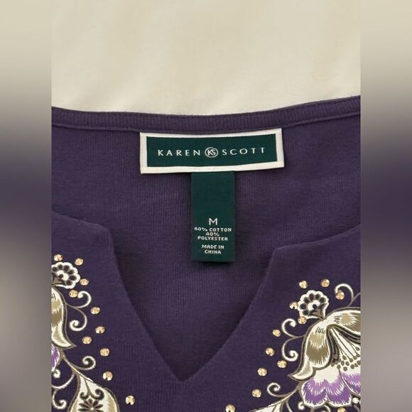 Karen Scott 3/4 Sleeve Blouse - Picture 4 of 5